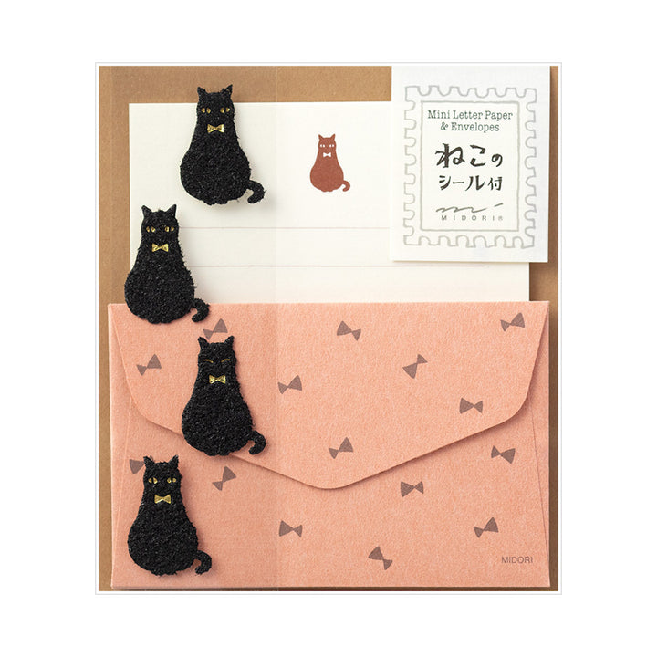 Mini Set de 12 Papiers à Lettres, 4 Enveloppes et 4 Stickers - Chats