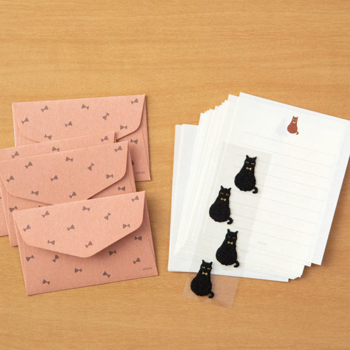 Mini Set de 12 Papiers à Lettres, 4 Enveloppes et 4 Stickers - Chats