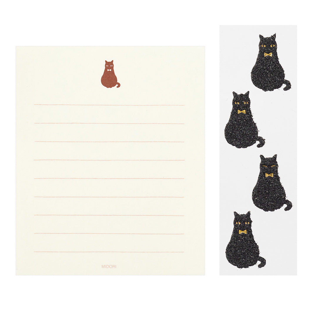 Mini Set de 12 Papiers à Lettres, 4 Enveloppes et 4 Stickers - Chats