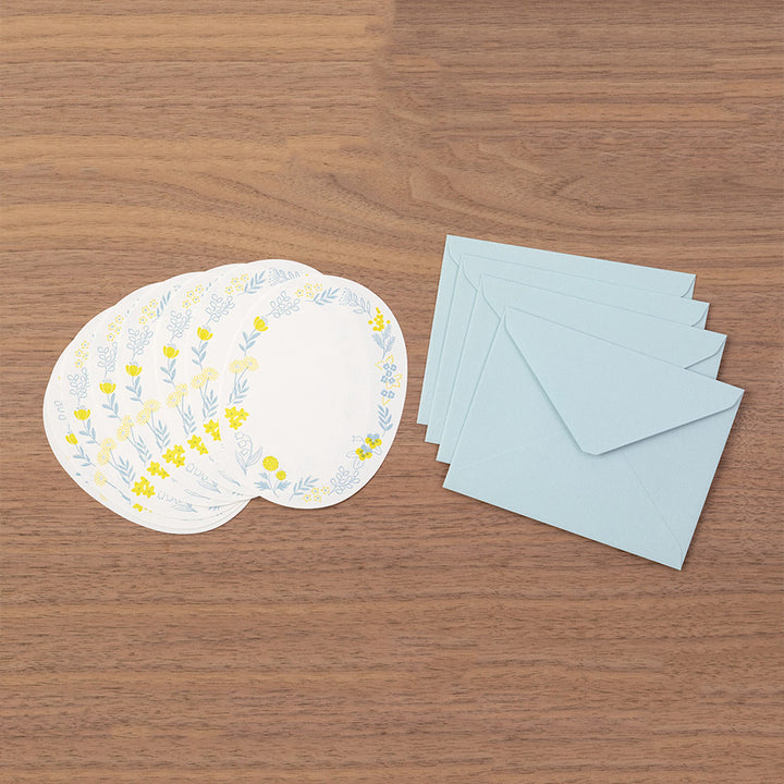 Petit Set de 8 Papiers à Lettres et 4 Enveloppes - LetterPress - Fleurs Variées