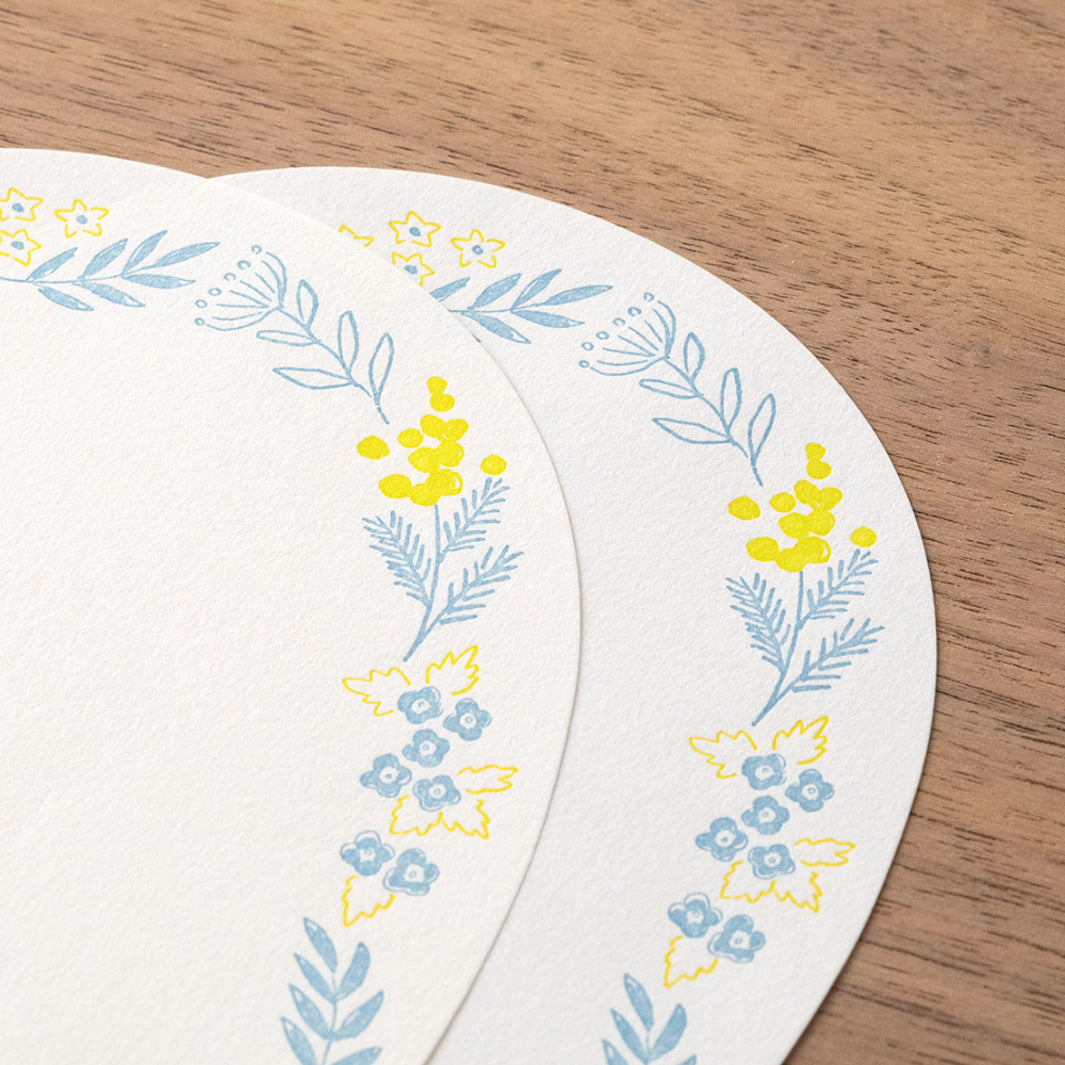Petit Set de 8 Papiers à Lettres et 4 Enveloppes - LetterPress - Fleurs Variées
