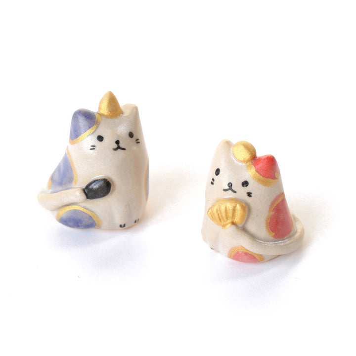 Couple de Chats en céramique - Hina Matsuri