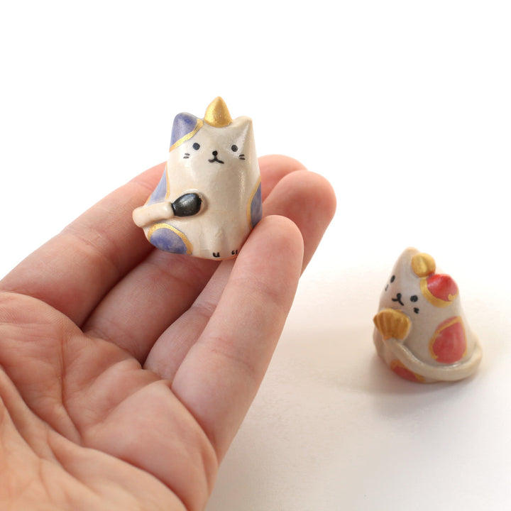 Couple de Chats en céramique - Hina Matsuri