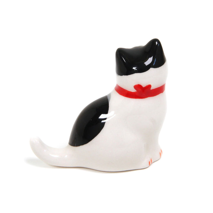 Chat Assis - Porte-Baguettes - Moucheté, Noir et Gris
