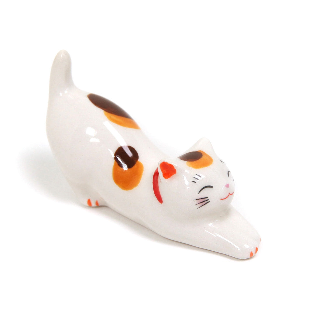 Chat qui S'étire - Porte-Baguettes - Moucheté, Marron et Roux