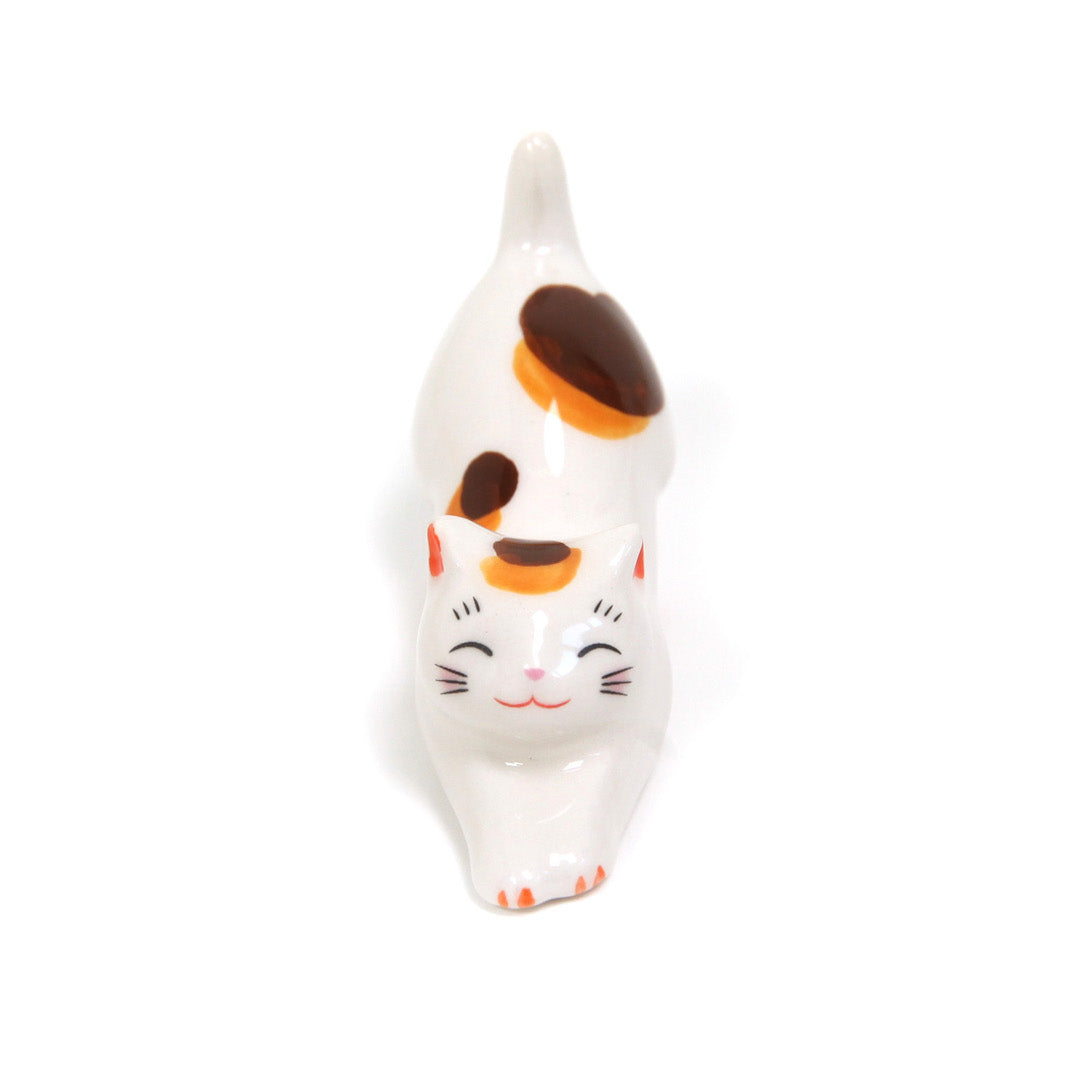 Chat qui S'étire - Porte-Baguettes - Moucheté, Marron et Roux