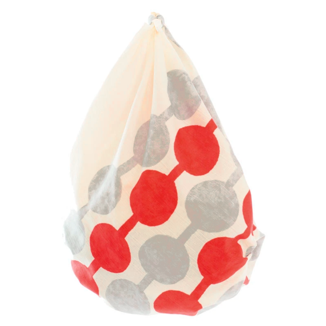 Furoshiki - Dango - Beige, Rouge et Gris - Yumeji Takehisa - 90x90cm