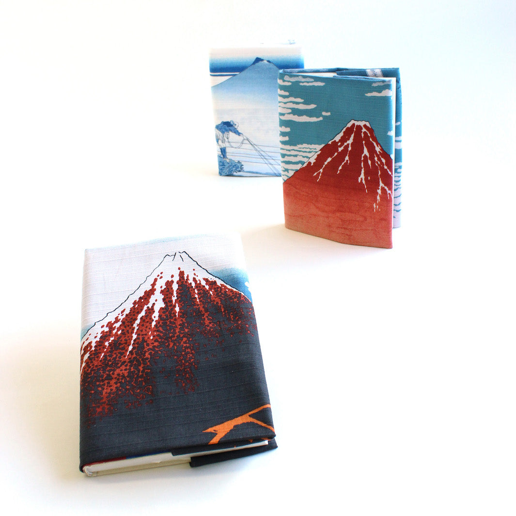 Furoshiki - Le Fuji Rouge - Bleu - Ukiyo-e - 48x48cm