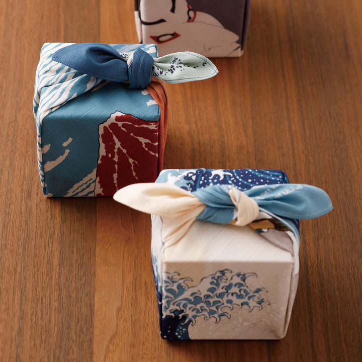 Furoshiki - Le Fuji Rouge - Bleu - Ukiyo-e - 48x48cm