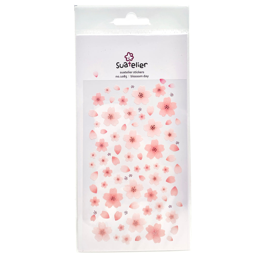 planche de 60 stickers aux motifs de fleurs de cerisier