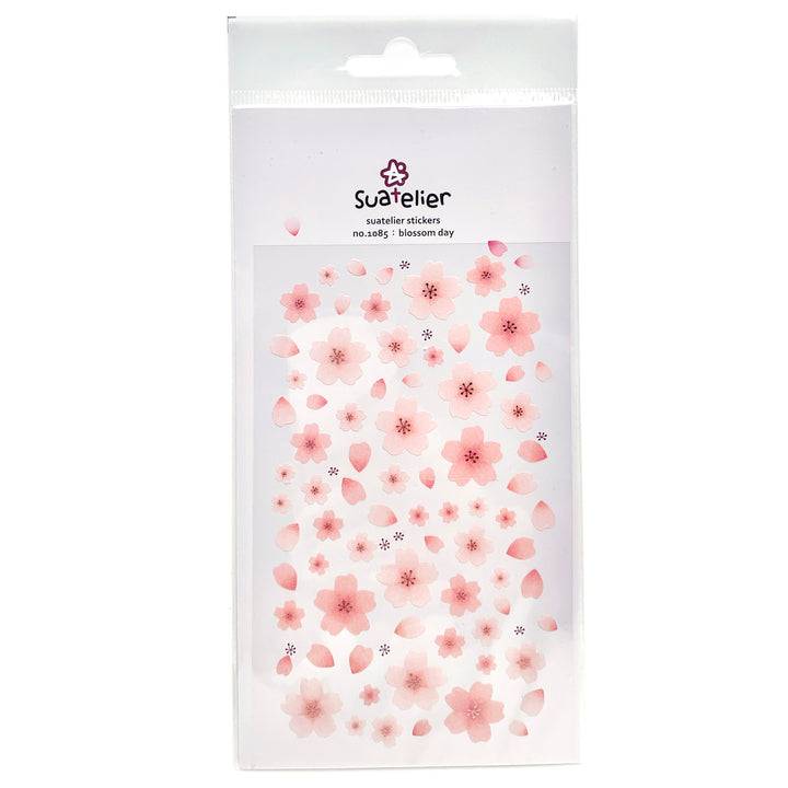 planche de 60 stickers aux motifs de fleurs de cerisier
