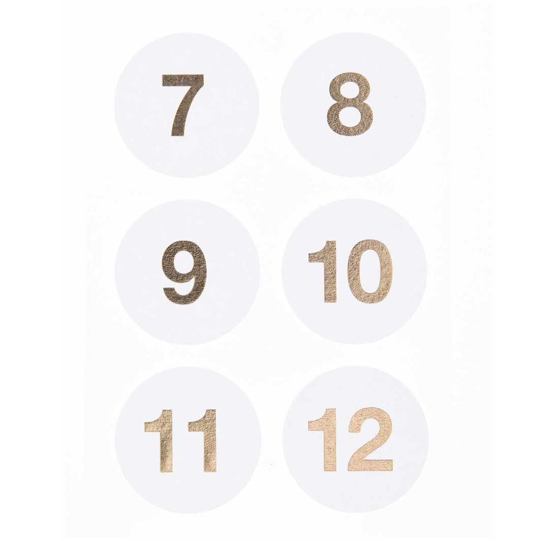 4 Planches de 24 stickers - Calendrier de l'Avent - Blanc