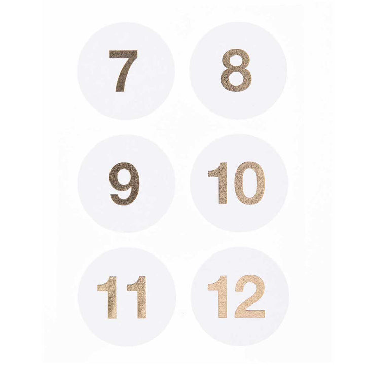 4 Planches de 24 stickers - Calendrier de l'Avent - Blanc