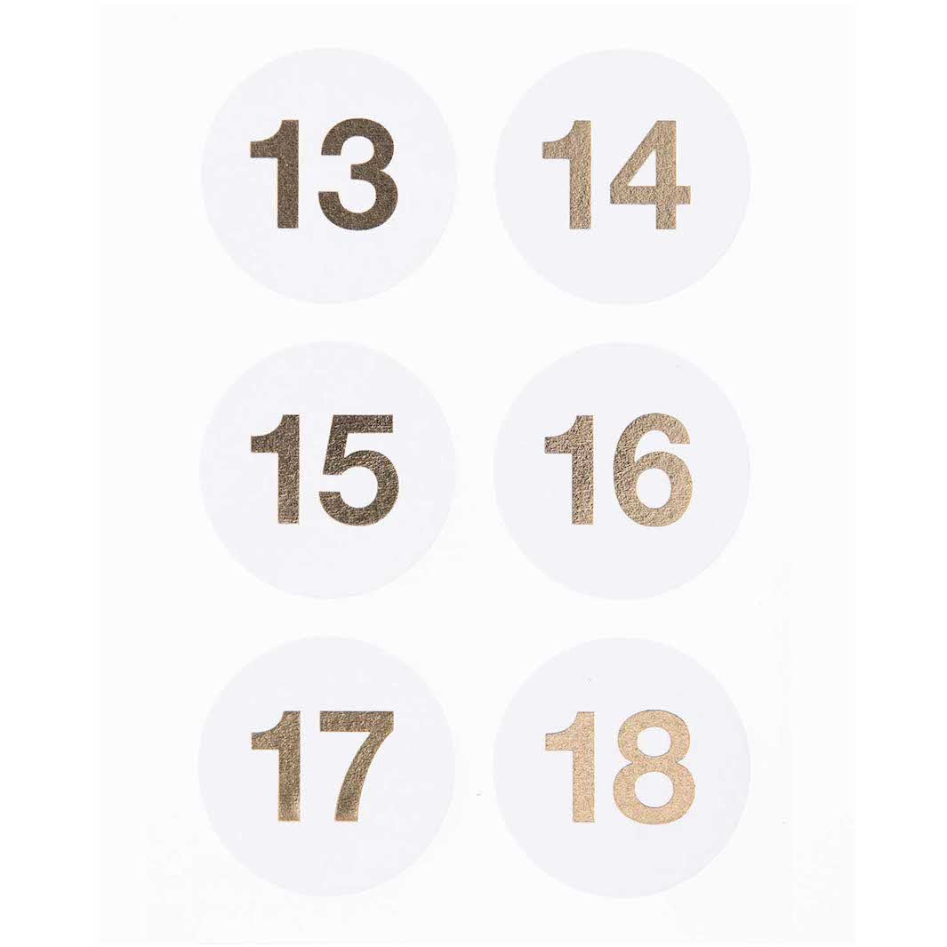 4 Planches de 24 stickers - Calendrier de l'Avent - Blanc