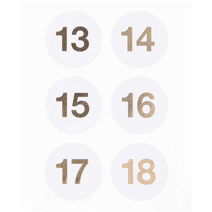4 Planches de 24 stickers - Calendrier de l'Avent - Blanc