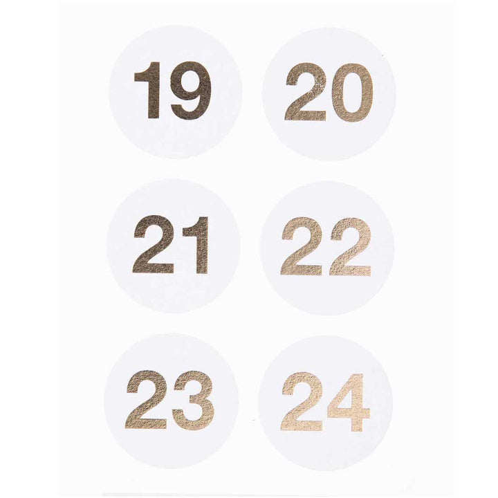 4 Planches de 24 stickers - Calendrier de l'Avent - Blanc