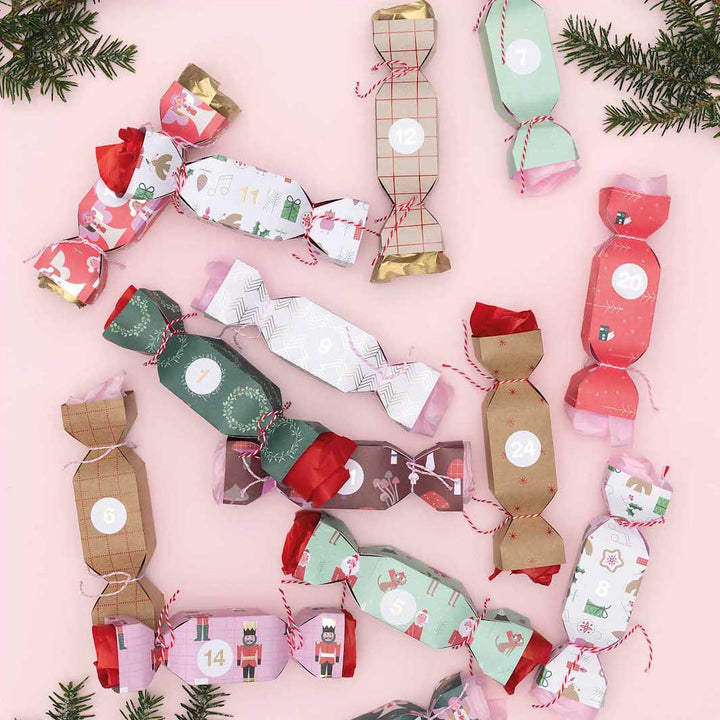 4 Planches de 24 stickers - Calendrier de l'Avent - Blanc