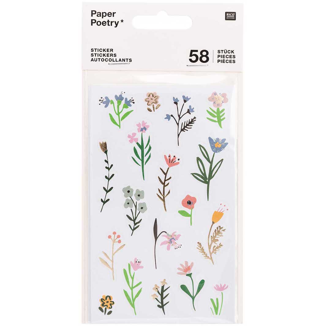 4 Planches de 58 Stickers - Fleurs