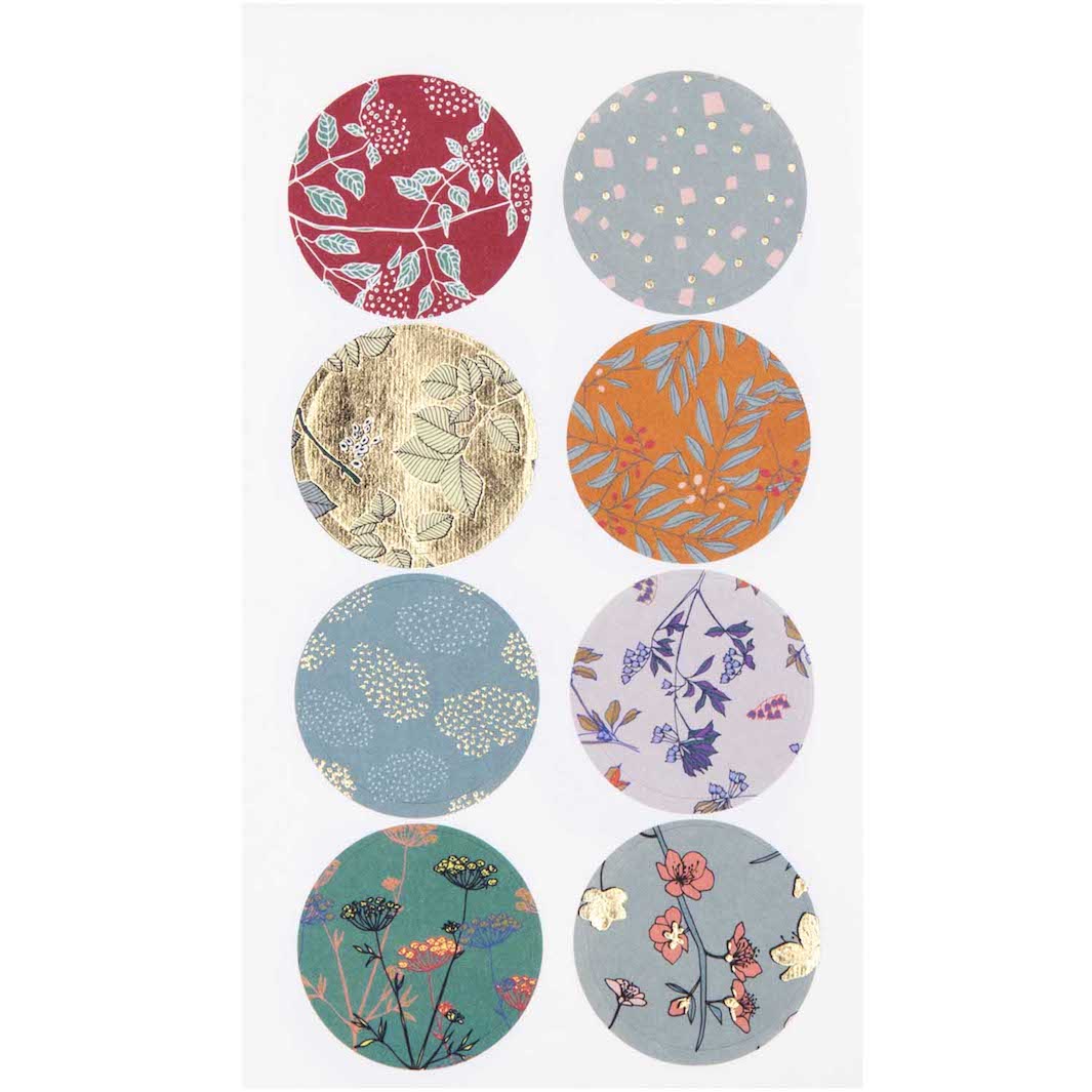 4 Planches de 32 stickers - Fleurs d'automne