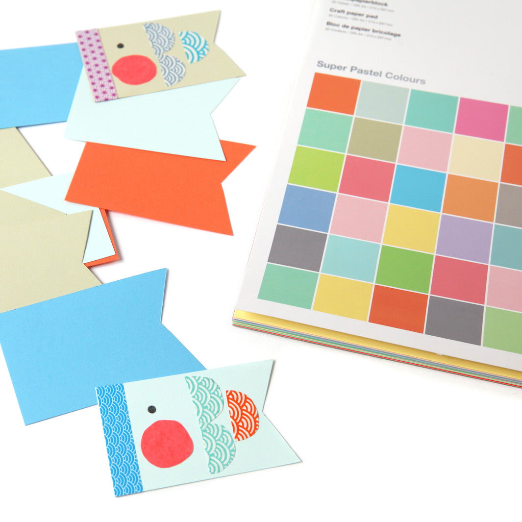 Bloc de 30 feuilles de papier - Multicolores pastels - 180g/m²