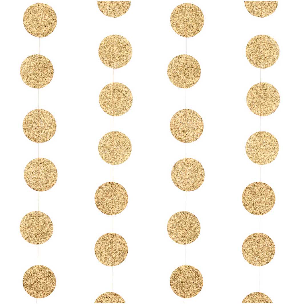 Guirlande Cousue en Papier - Or Pailleté - 38mm