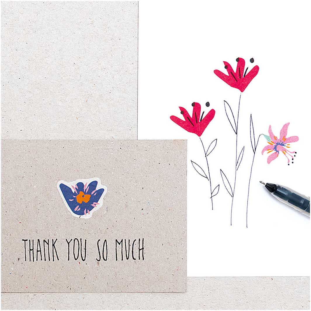 Rouleau de 200 Stickers - Fleurs - Multicolore