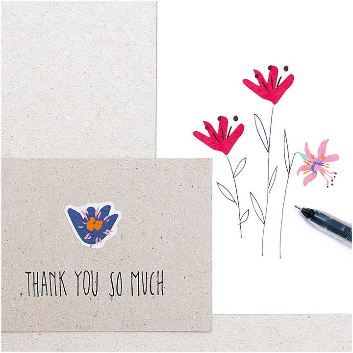 Rouleau de 200 Stickers - Fleurs - Multicolore