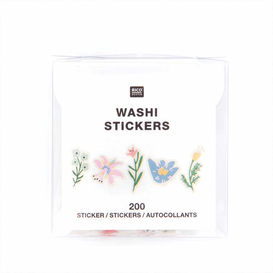 Rouleau de 200 Stickers - Fleurs - Multicolore