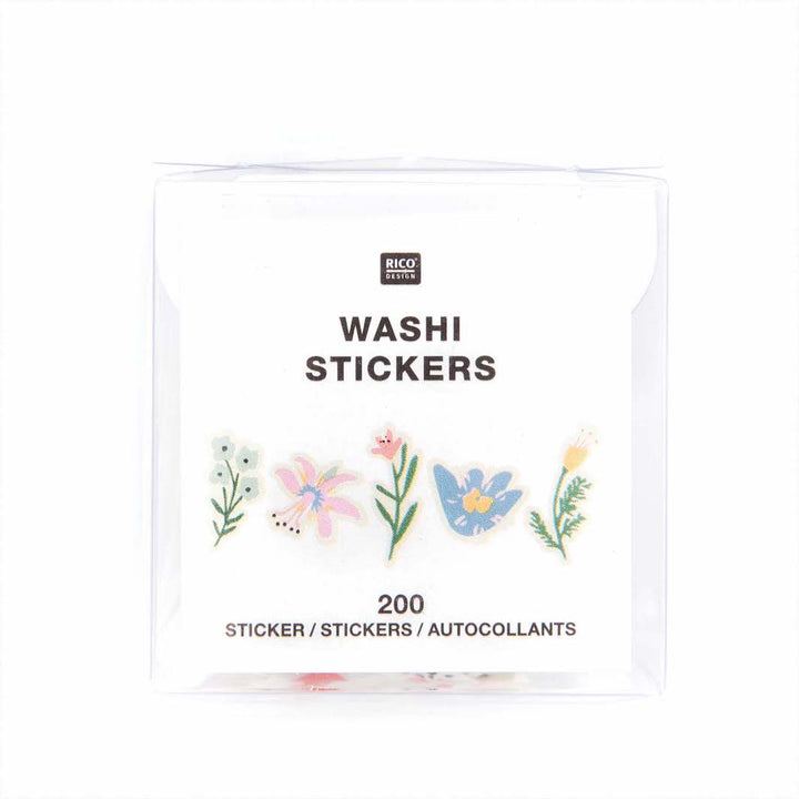 Rouleau de 200 Stickers - Fleurs - Multicolore