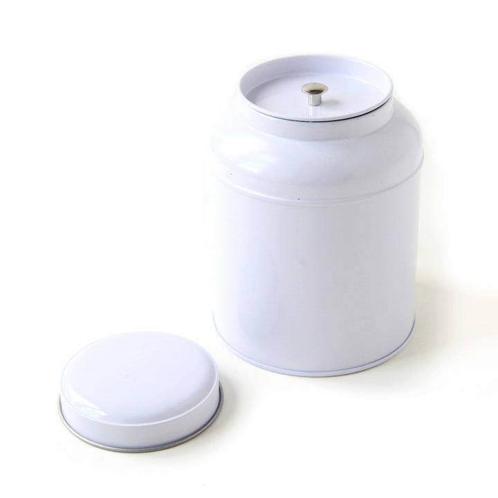 Boîte à Thé en Métal à Décorer - Dôme - Blanc - 250g