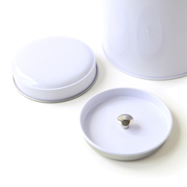 Boîte à Thé en Métal à Décorer - Dôme - Blanc - 250g
