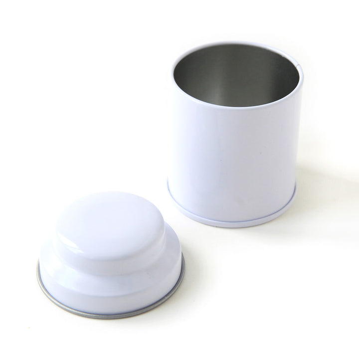 Boîte à Thé en Métal à Décorer - Dôme - Blanc - 25g