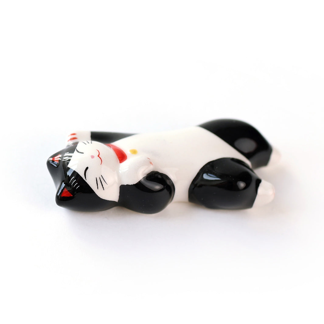 Chat Long sur le Dos - Porte-Baguettes - Bicolore, Noir et Blanc