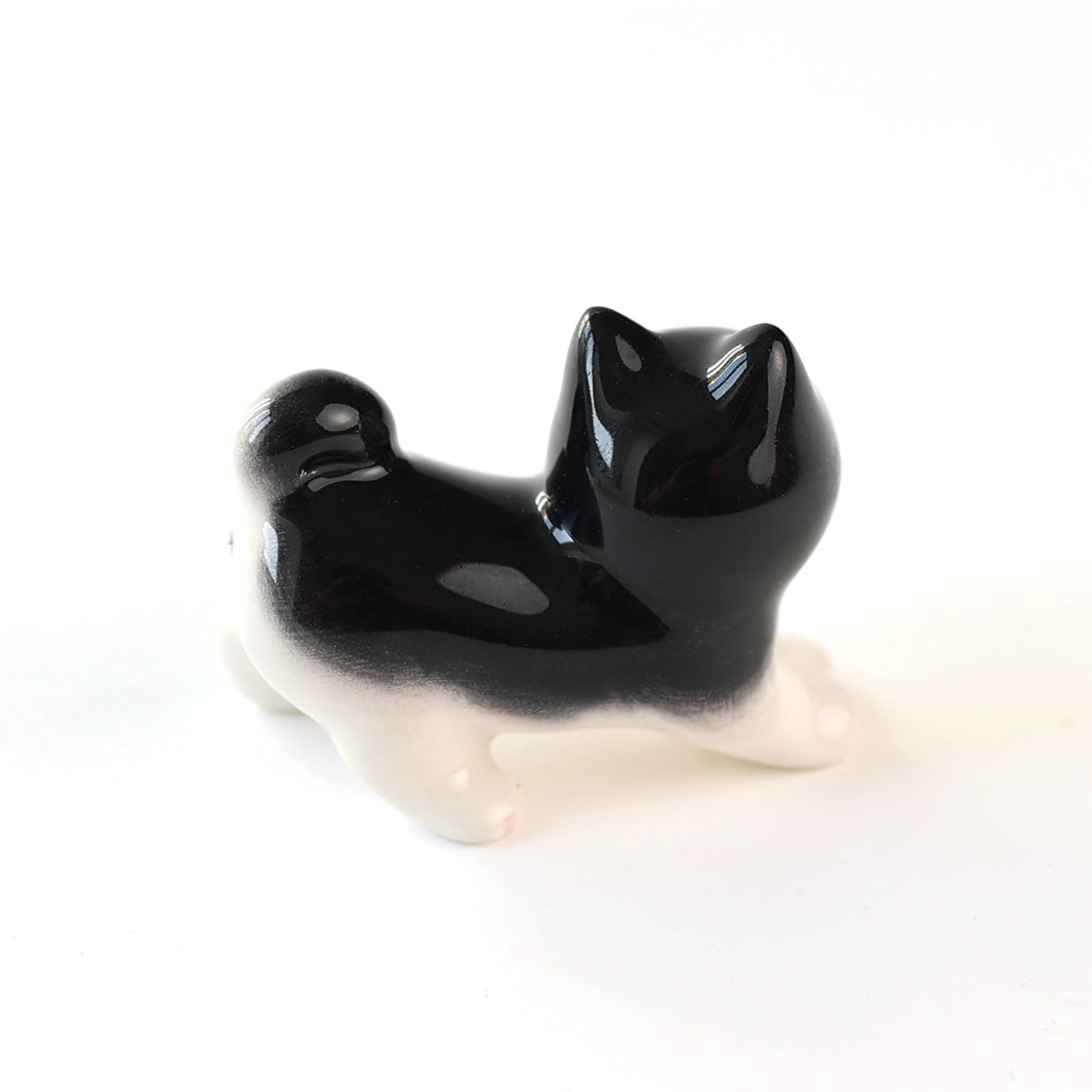 Shiba Inu Debout - Porte-Baguettes en Céramique - Noir