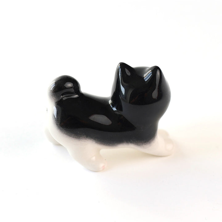 Shiba Inu Debout - Porte-Baguettes en Céramique - Noir